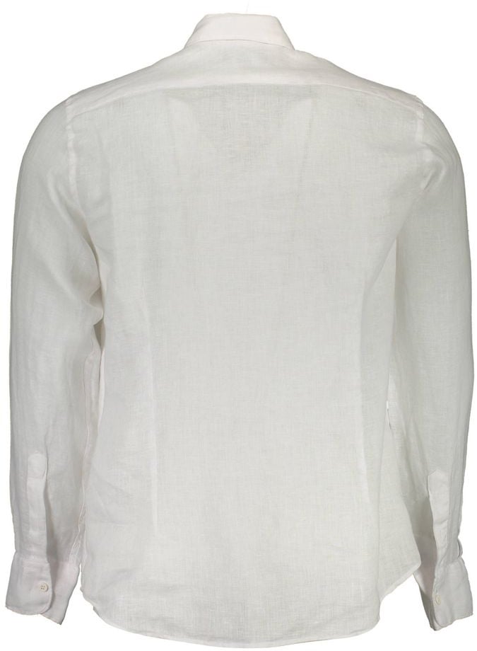 La Martina Bianco Linen Mens Shirt Wit