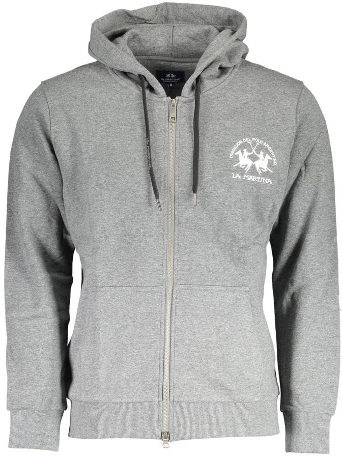 La Martina Grigio Cotton Men Sweatshirt Grijs