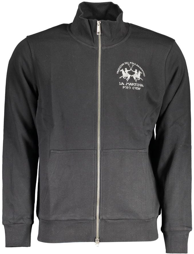 La Martina La Martina Black Cotton Men's Sweatshirt Zwart