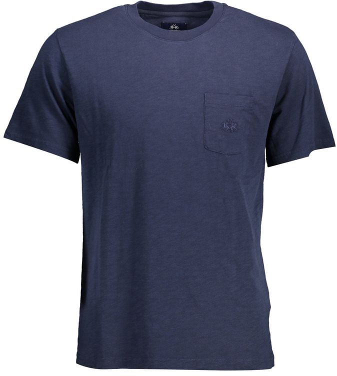 La Martina Blue Cotton Men's T-Shirt Blauw
