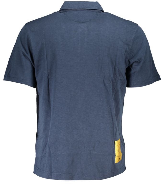 La Martina Blue Cotton Men Polo Shirt Blauw