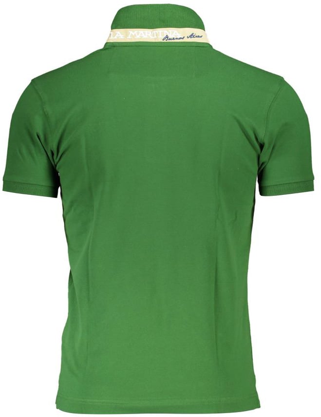 La Martina Verde Cotton Men Polo Groen