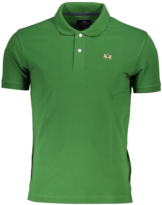 La Martina Verde Cotton Men Polo Groen
