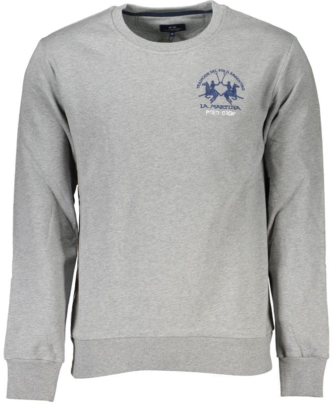 La Martina La Martina Grigio Cotton Men Sweatshirt Grijs