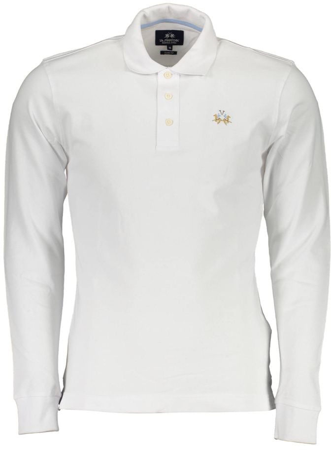 La Martina Elegant Slim Fit Polo with Embroidery Details Wit