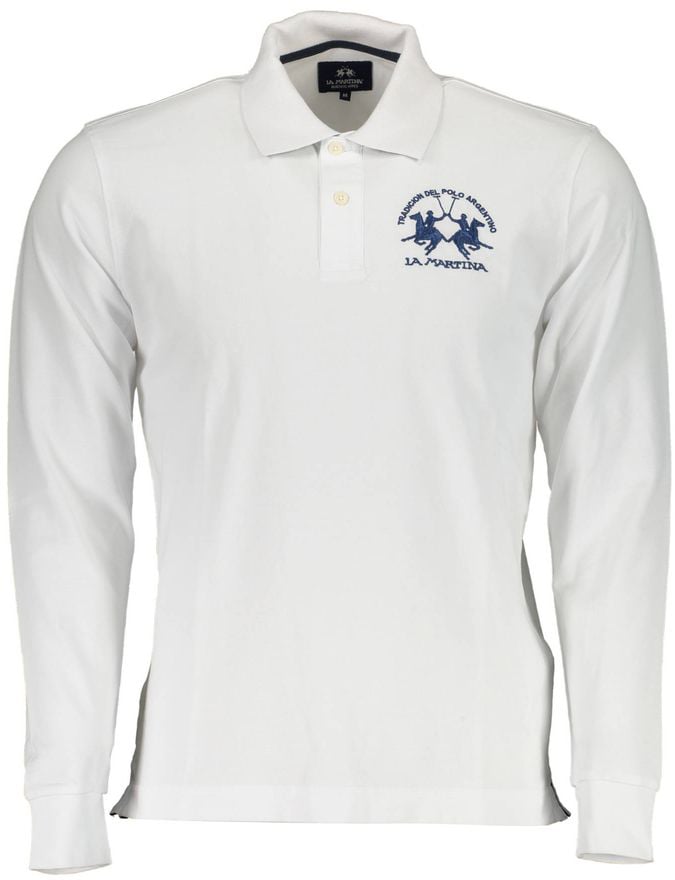 La Martina Elegant Long-Sleeved Polo with Contrast Detailing Wit