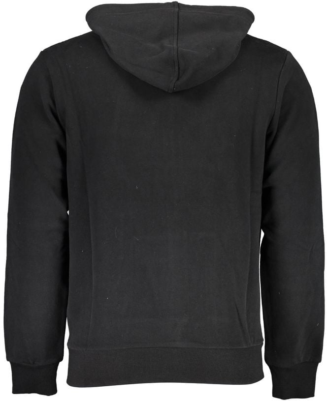 La Martina Black Cotton Men Sweater with Hood Zwart