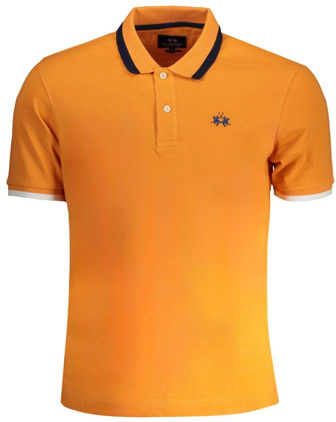 La Martina Arancione Cotton Men Polo Oranje