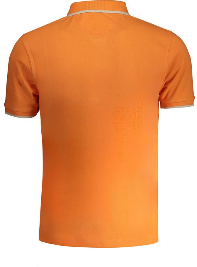 La Martina Arancione Cotton Men Polo Shirt Oranje