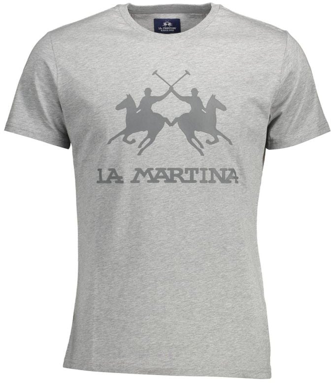 La Martina Grigio Cotton Men's T-Shirt Grijs