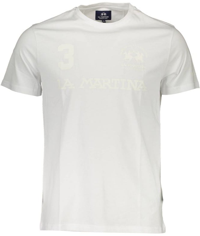 La Martina Bianco Cotton Men's T-Shirt Wit