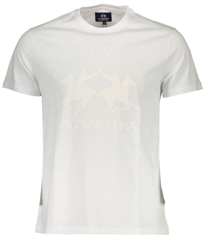 La Martina Bianco Cotton Men T-Shirt Wit