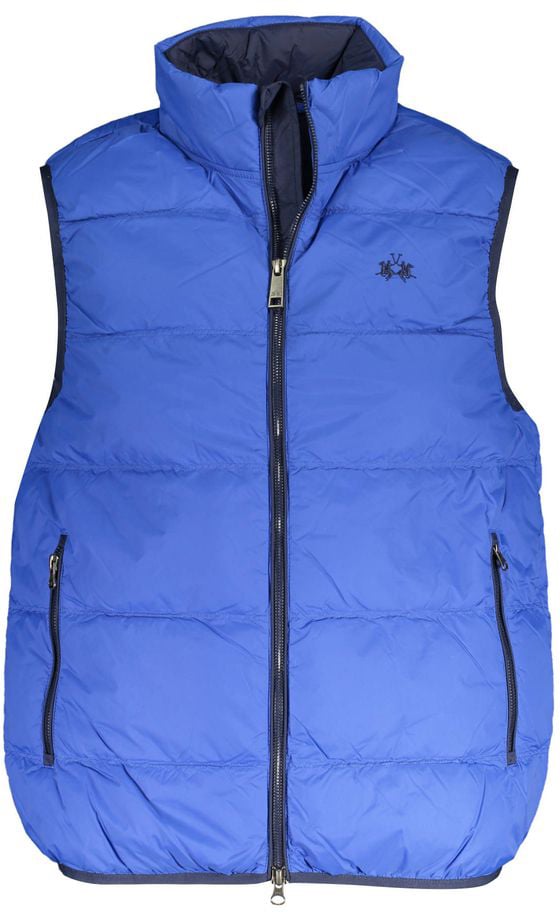 La Martina Blue Polyamide Men's Vest Blauw