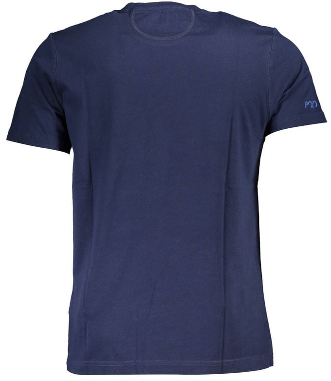 La Martina Blue Cotton Men T-Shirt Blauw