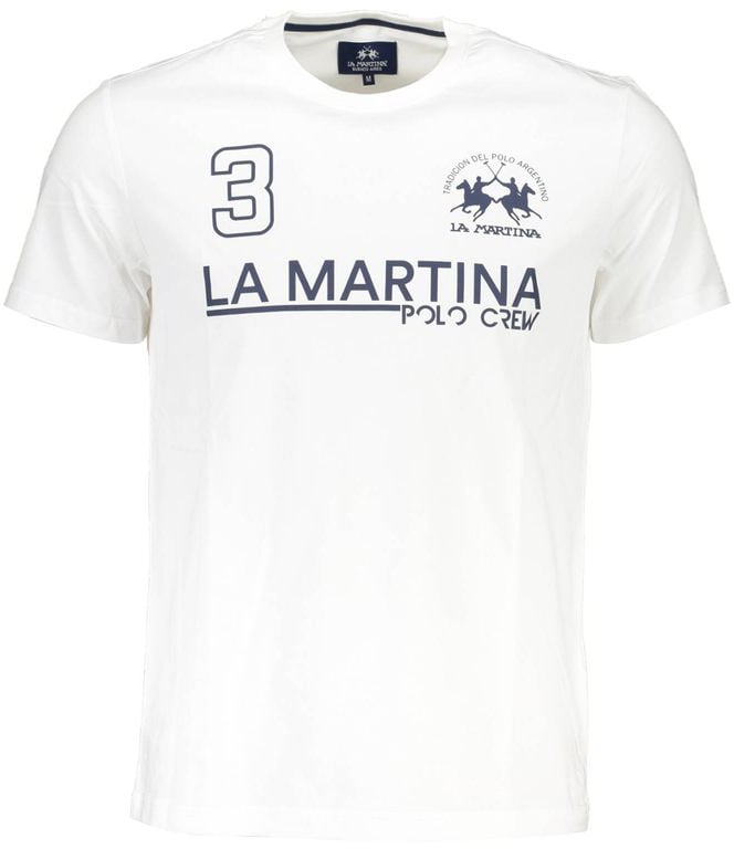La Martina White Cotton Men's T-Shirt Wit