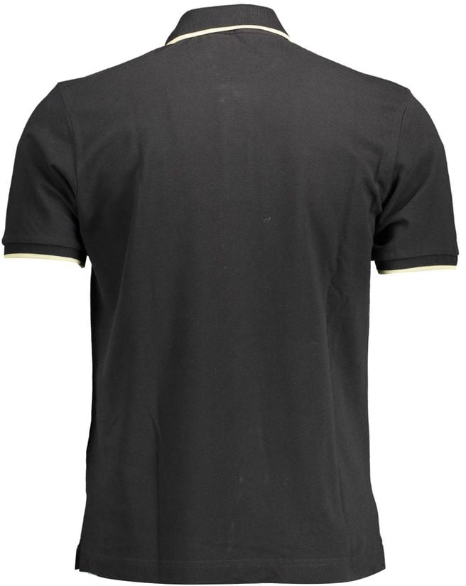 La Martina Black Cotton Men's Polo Shirt Zwart