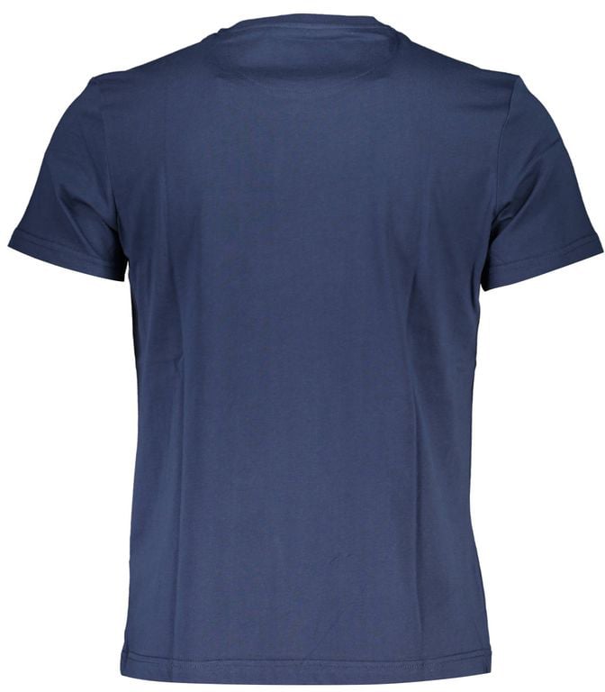 La Martina Blue Cotton Men T-Shirt Blauw
