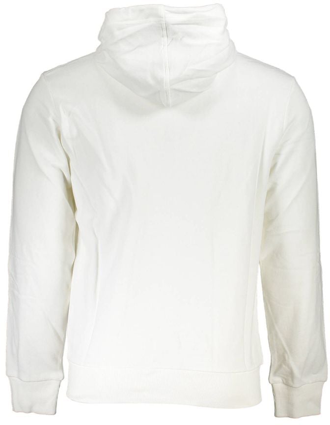 La Martina La Martina White Cotton Men Sweater with Hood and Zip Pockets Wit