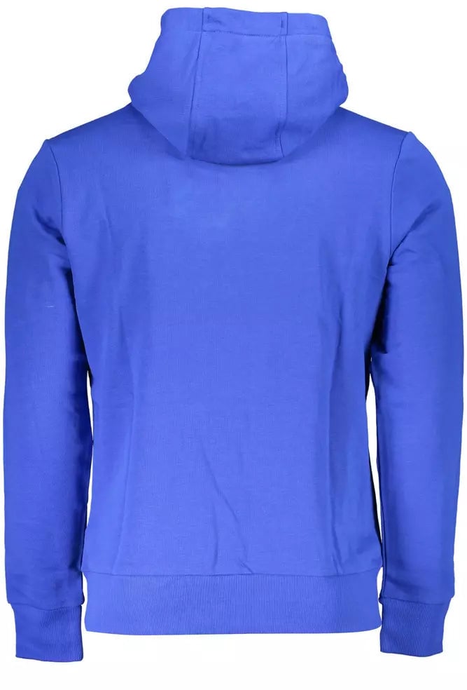 La Martina Blue Cotton Sweater Blauw