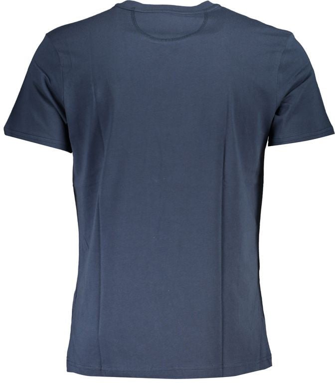 La Martina Blue Cotton T-Shirt Blauw