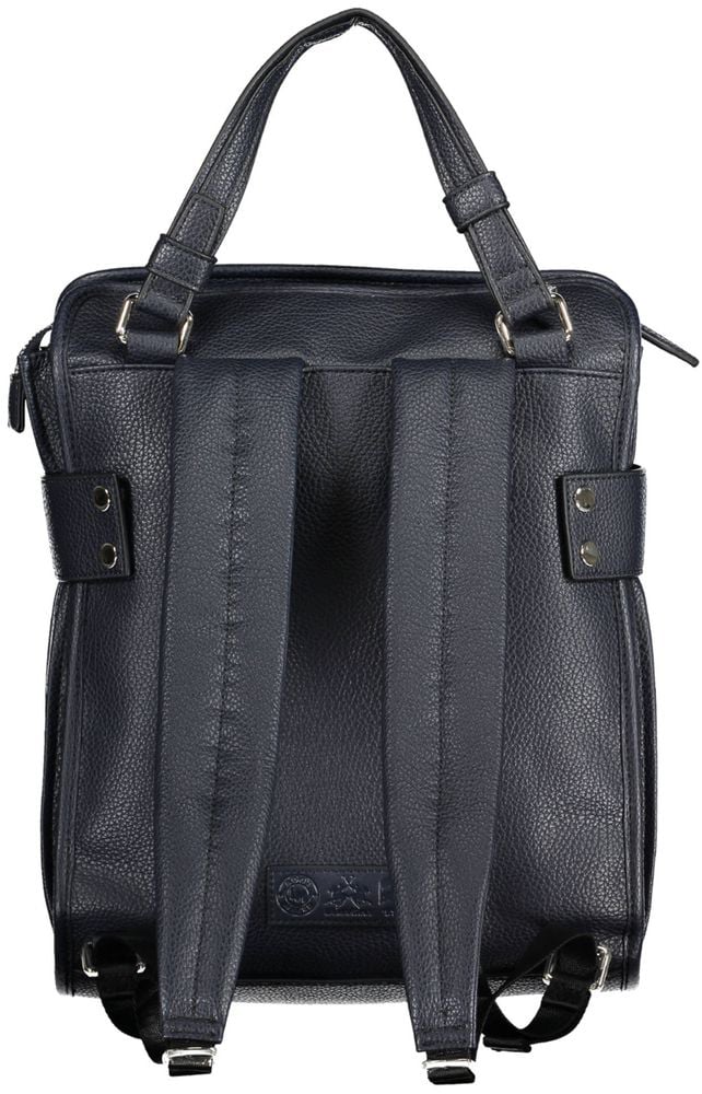 La Martina La Martina Blue Polyurethane Women Backpack Blauw