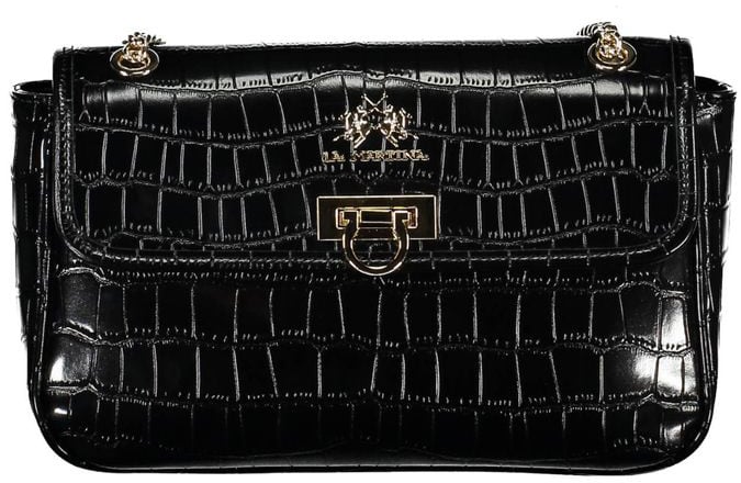 La Martina La Martina Nero Poliuretano Women Shoulder Bag Zwart