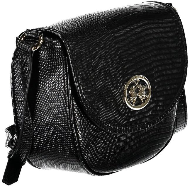 La Martina La Martina Black Polyurethane Women's Shoulder Bag Zwart