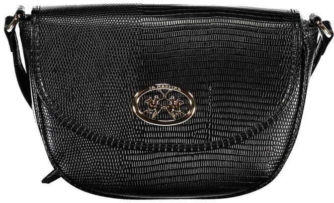 La Martina La Martina Black Polyurethane Women's Shoulder Bag Zwart