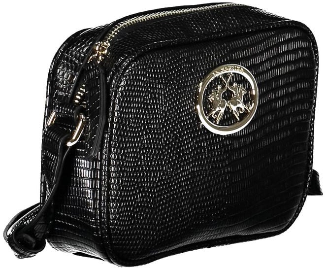 La Martina La Martina Black Polyurethane Women Handbag Zwart