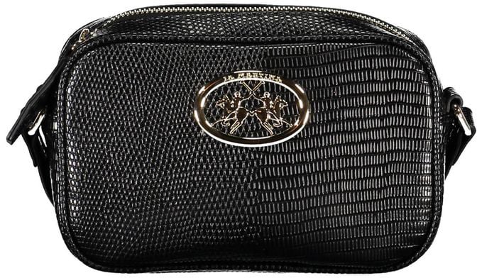 La Martina La Martina Black Polyurethane Women Handbag Zwart