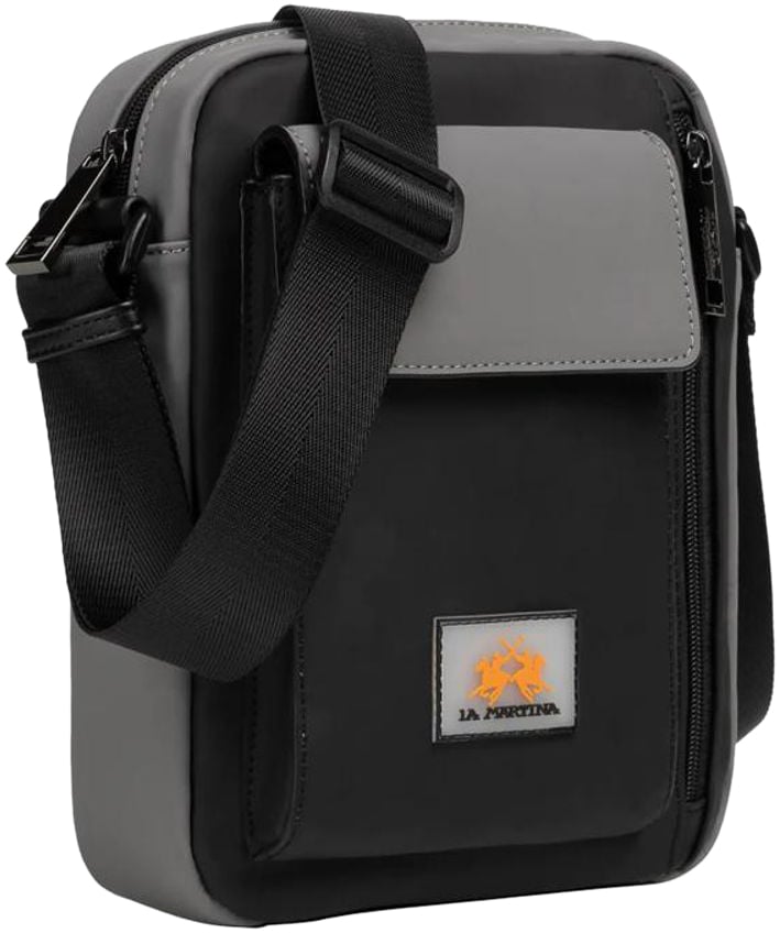 La Martina La Martina Black Polyethylene Crossbody Bag Zwart