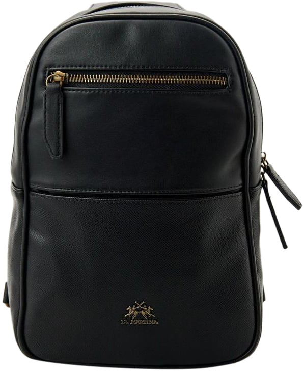 La Martina La Martina Black Polyethylene Crossbody Bag Zwart