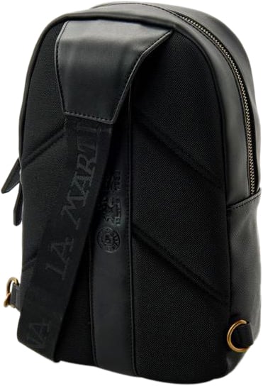 La Martina La Martina Black Polyethylene Crossbody Bag Zwart