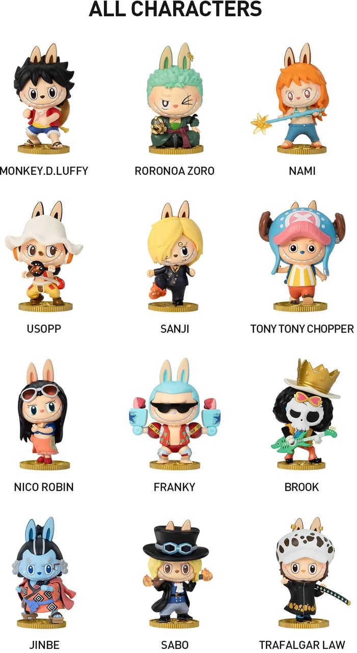 Labubu Pop Mart Labubu The Monsters x One Piece Series Single Blind Box Divers