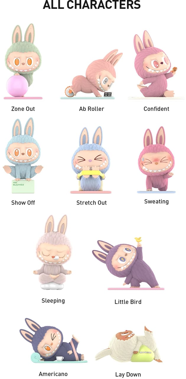 Labubu Pop Mart Labubu The Monsters Lazy Yoga Series Figures Single Blind Box Divers