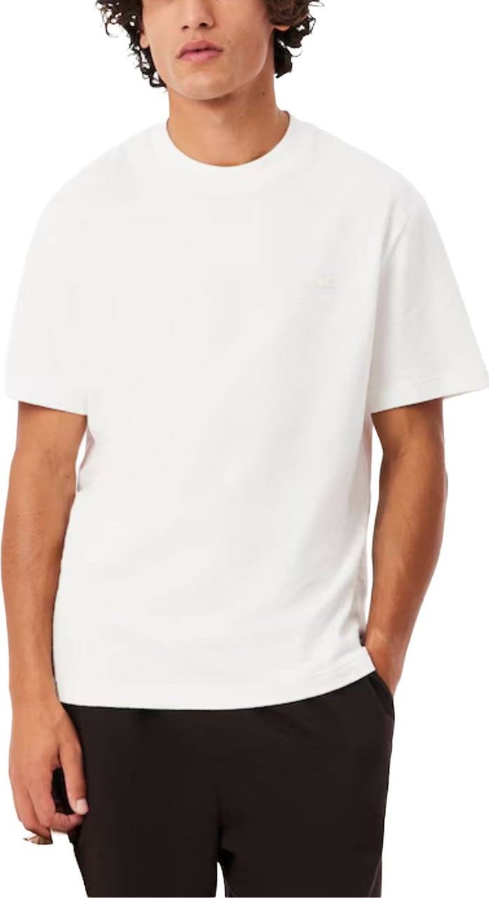 Lacoste 1ht1 Men's Tee-shirt Korte Mouw Overhemden Ecru Th1979-61 Wit