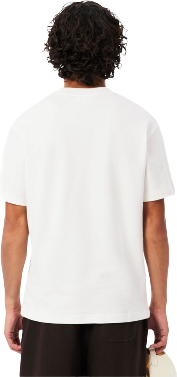 Lacoste 1ht1 Men's Tee-shirt Korte Mouw Overhemden Ecru Th1979-61 Wit