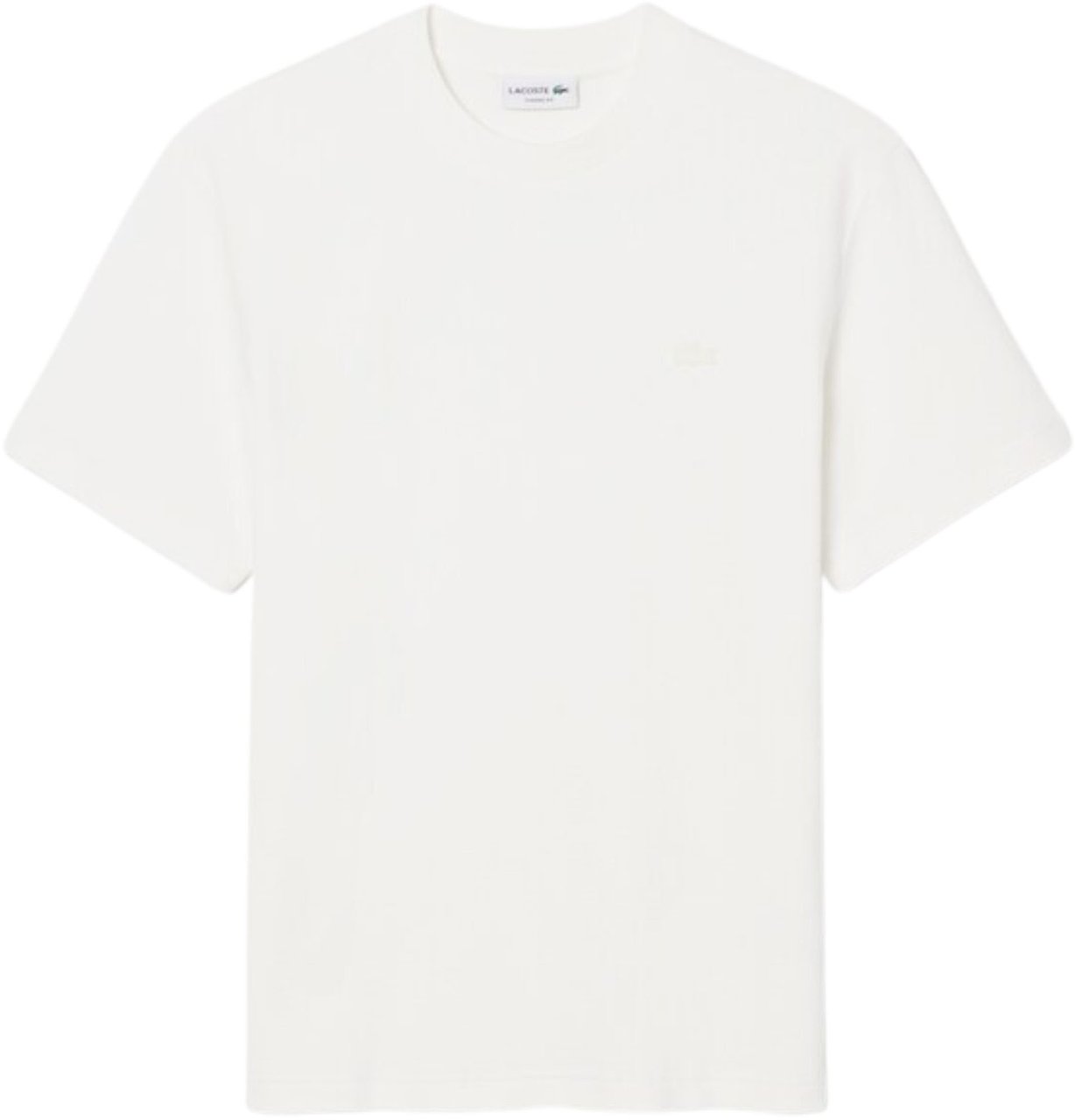 Lacoste 1ht1 Men's Tee-shirt Korte Mouw Overhemden Ecru Th1979-61 Wit