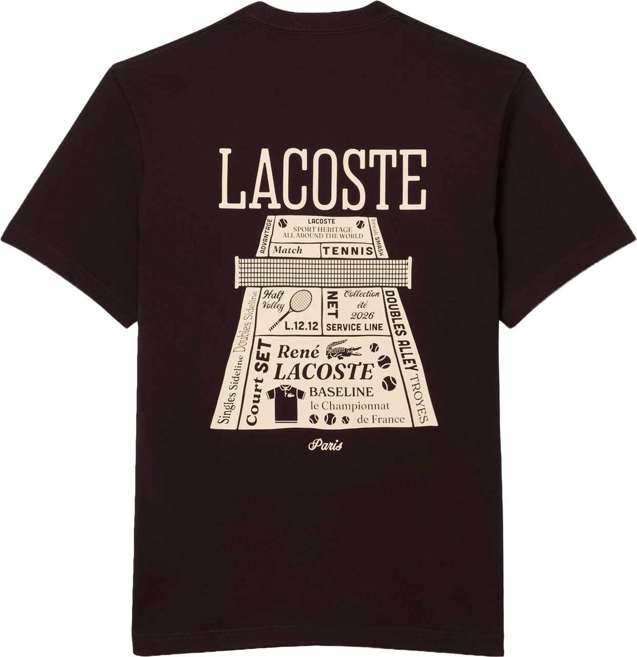 Lacoste 1ht1 Men's Tee-shirt T-shirts Donkerbruin Th0537-61 Bruin