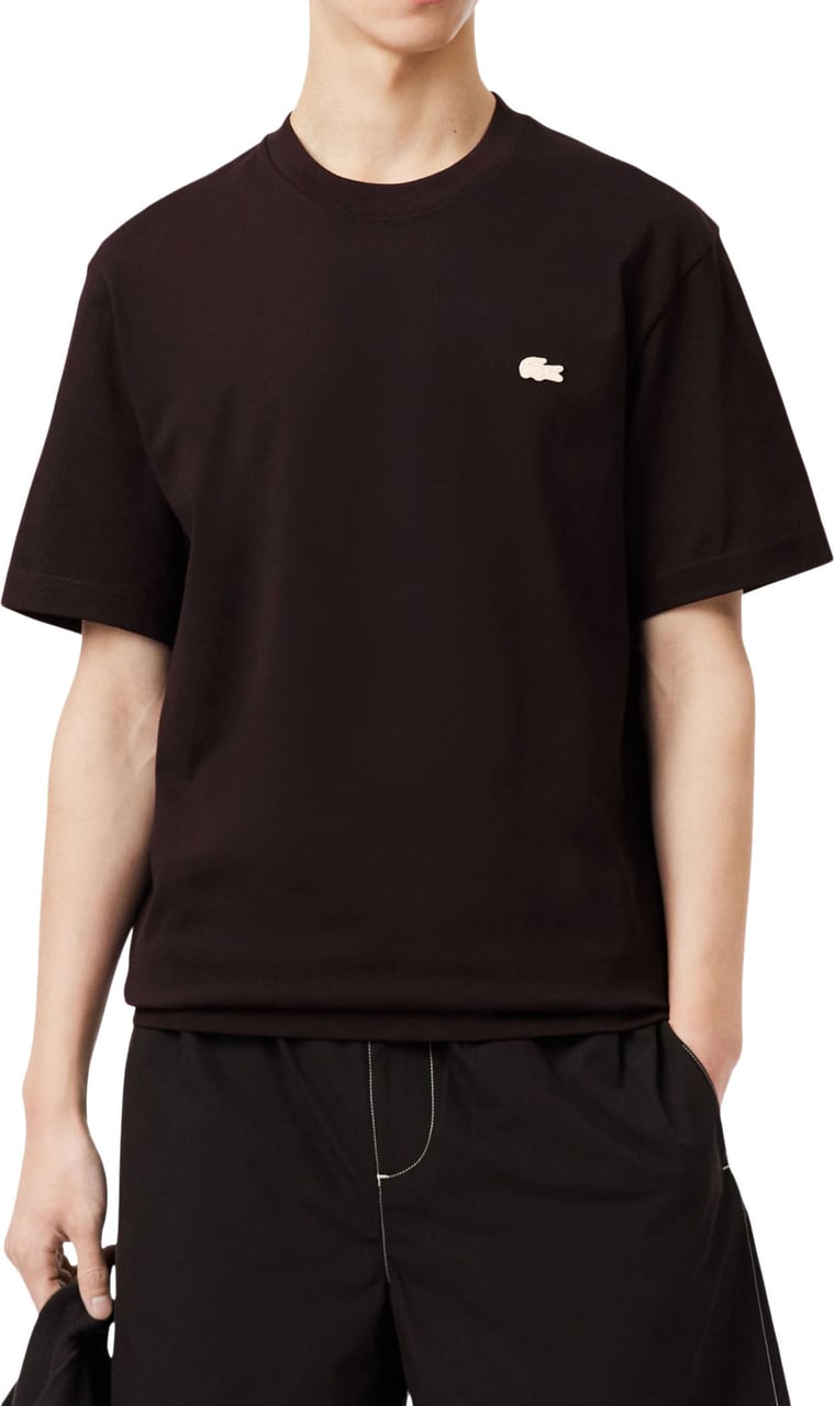 Lacoste 1ht1 Men's Tee-shirt T-shirts Donkerbruin Th0537-61 Bruin