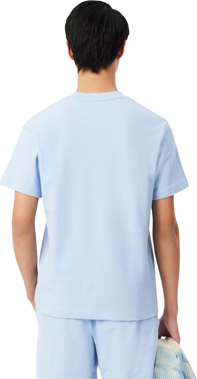 Lacoste 1ht1 Men's Tee-shirt Korte Mouw Overhemden Lichtblauw Th1979-61 Blauw