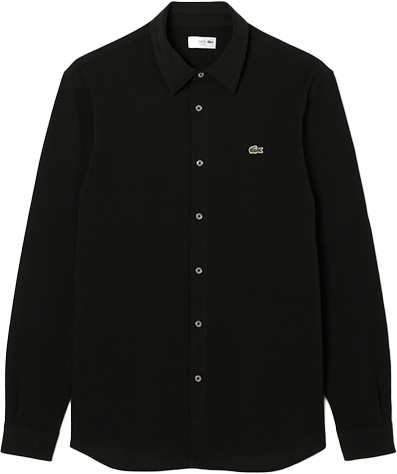 Lacoste Lacoste L/S Woven Pique Shirt Zwart