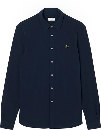 Lacoste Lacoste L/S Woven Pique Shirt Blauw