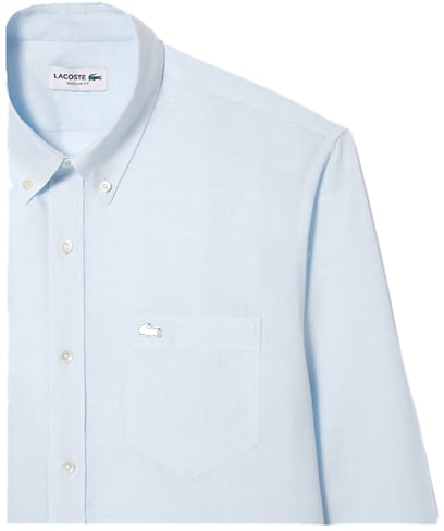 Lacoste Linnen Overhemd Blauw