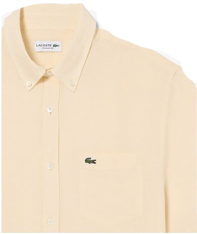 Lacoste Linnen Overhemd Beige