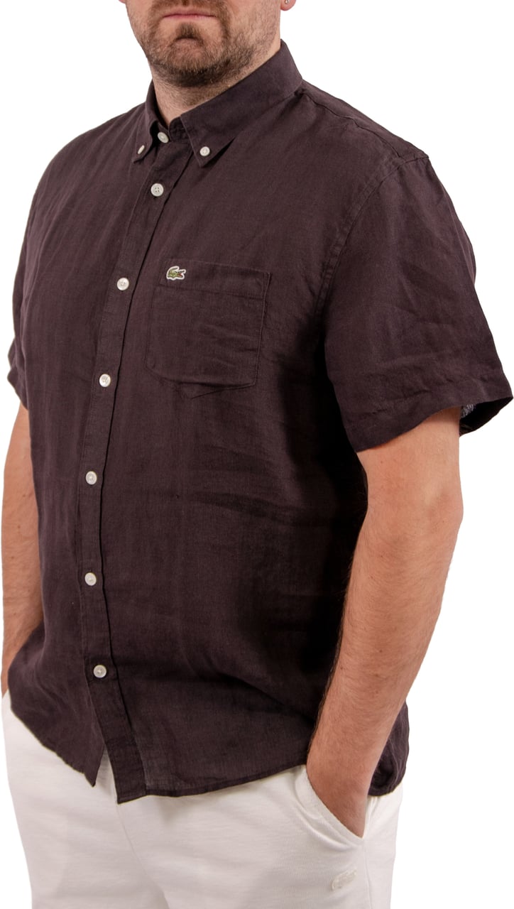 Lacoste Linnen Overhemd Roze