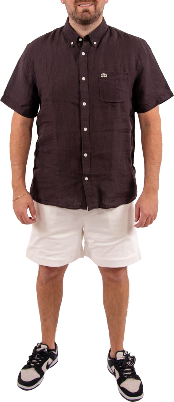 Lacoste Linnen Overhemd Roze