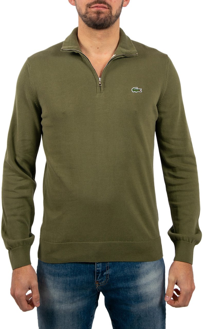 Lacoste Sweater 1/4 Zipper Groen