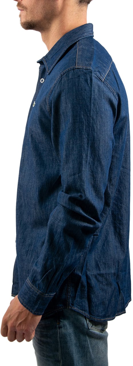 Lacoste L/S Woven Denim Shirt Blauw