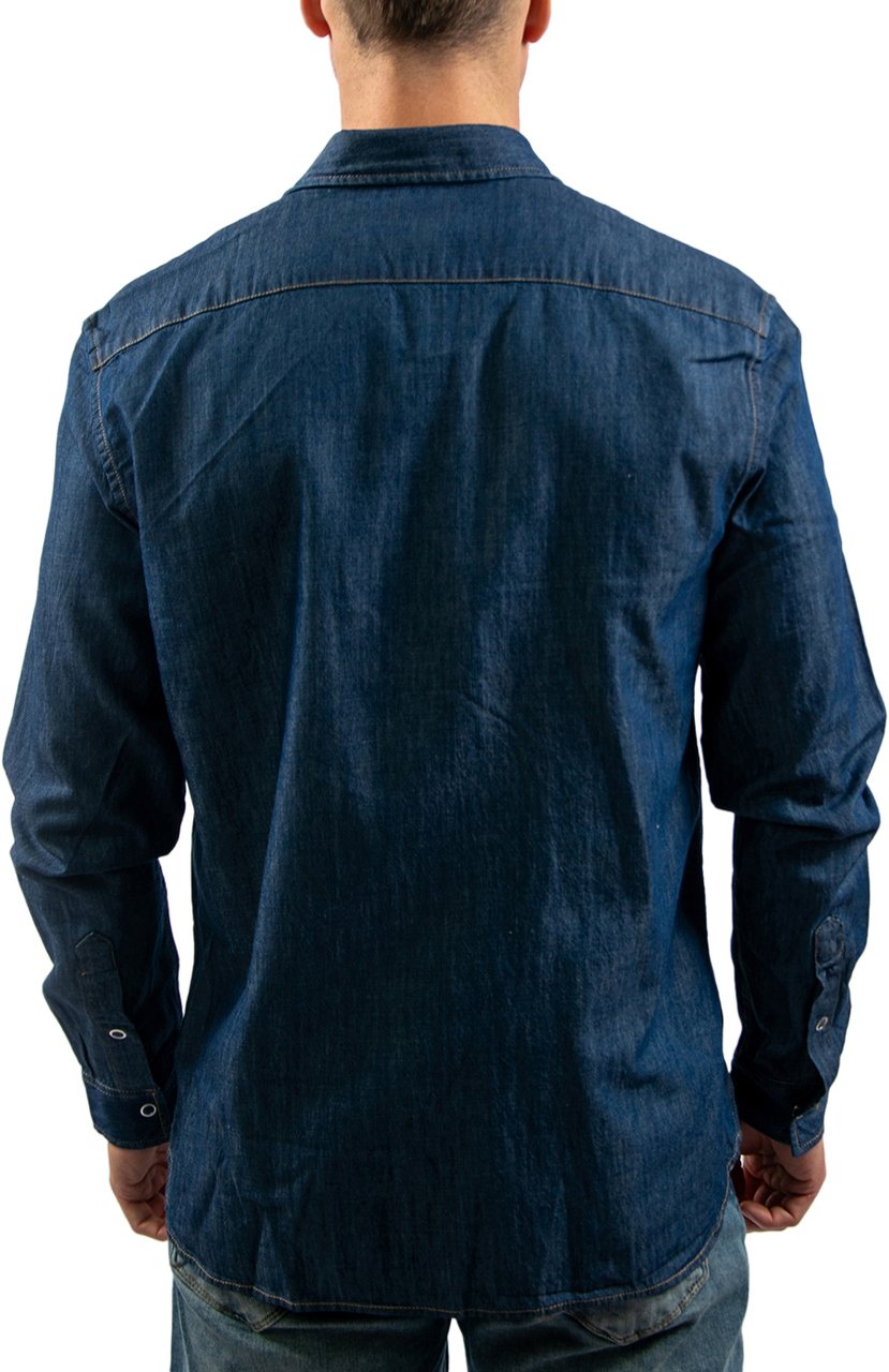 Lacoste L/S Woven Denim Shirt Blauw